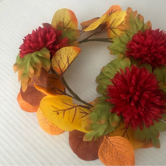 Small Fall Floral Wreath for Door Wall Centerpiece - Fall colors - Picture 4 of 9